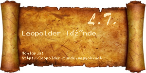 Leopolder Tünde névjegykártya
